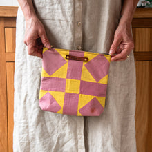 Custom Pouch with Antique Quilt Block: Arianne