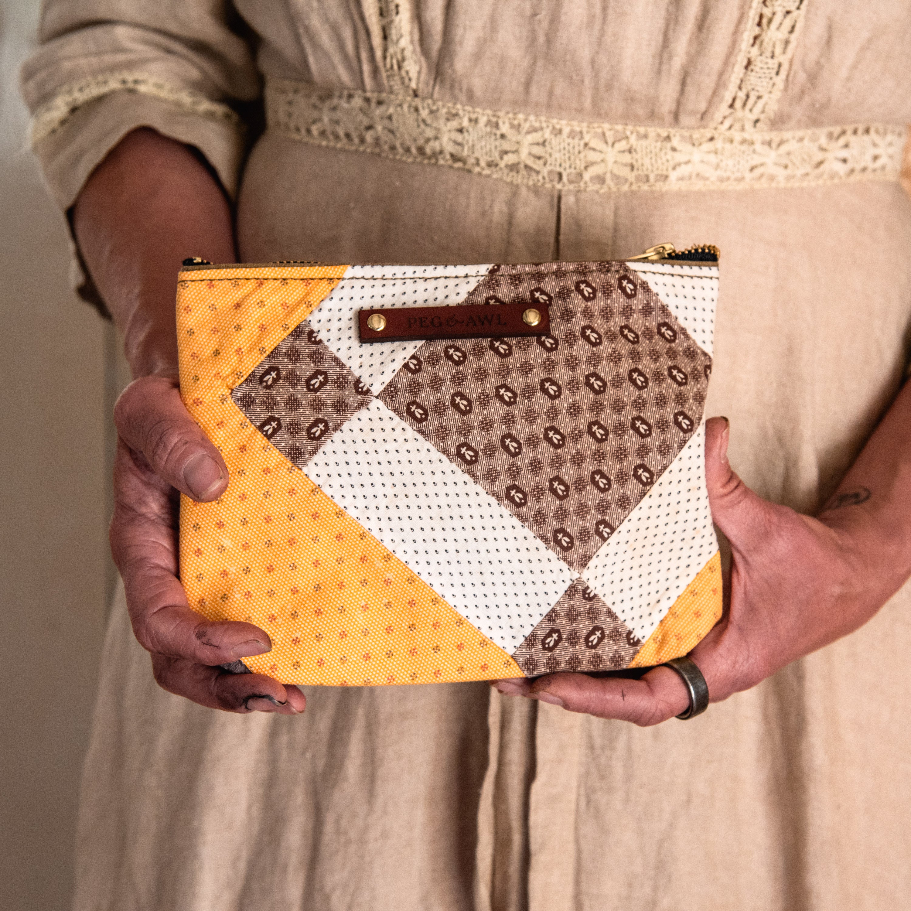 Keeper Pouch with Antique Quilt: Copeland