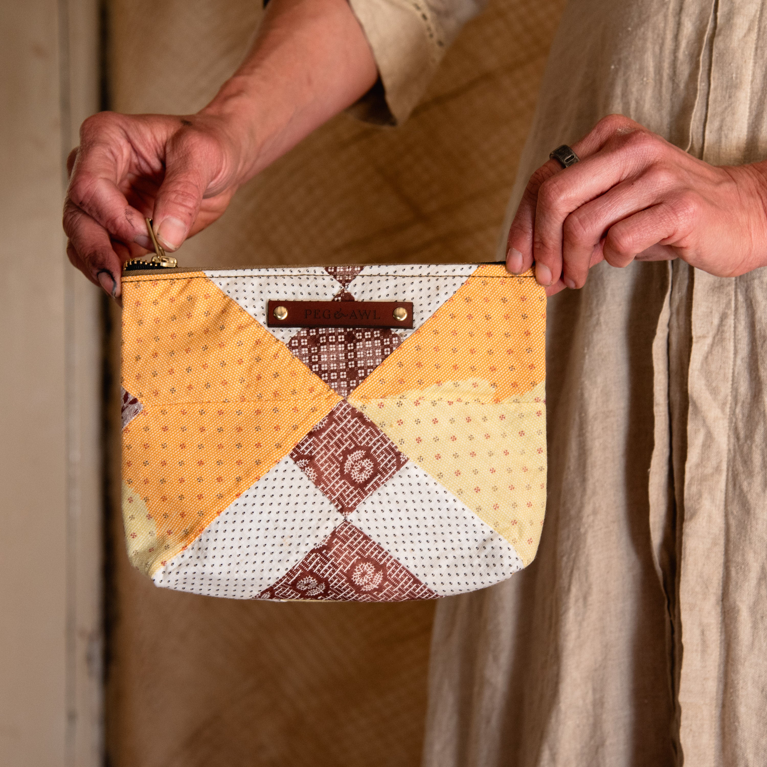 Keeper Pouch with Antique Quilt: Copeland