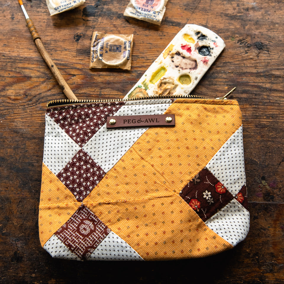 Keeper Pouch with Antique Quilt: Copeland