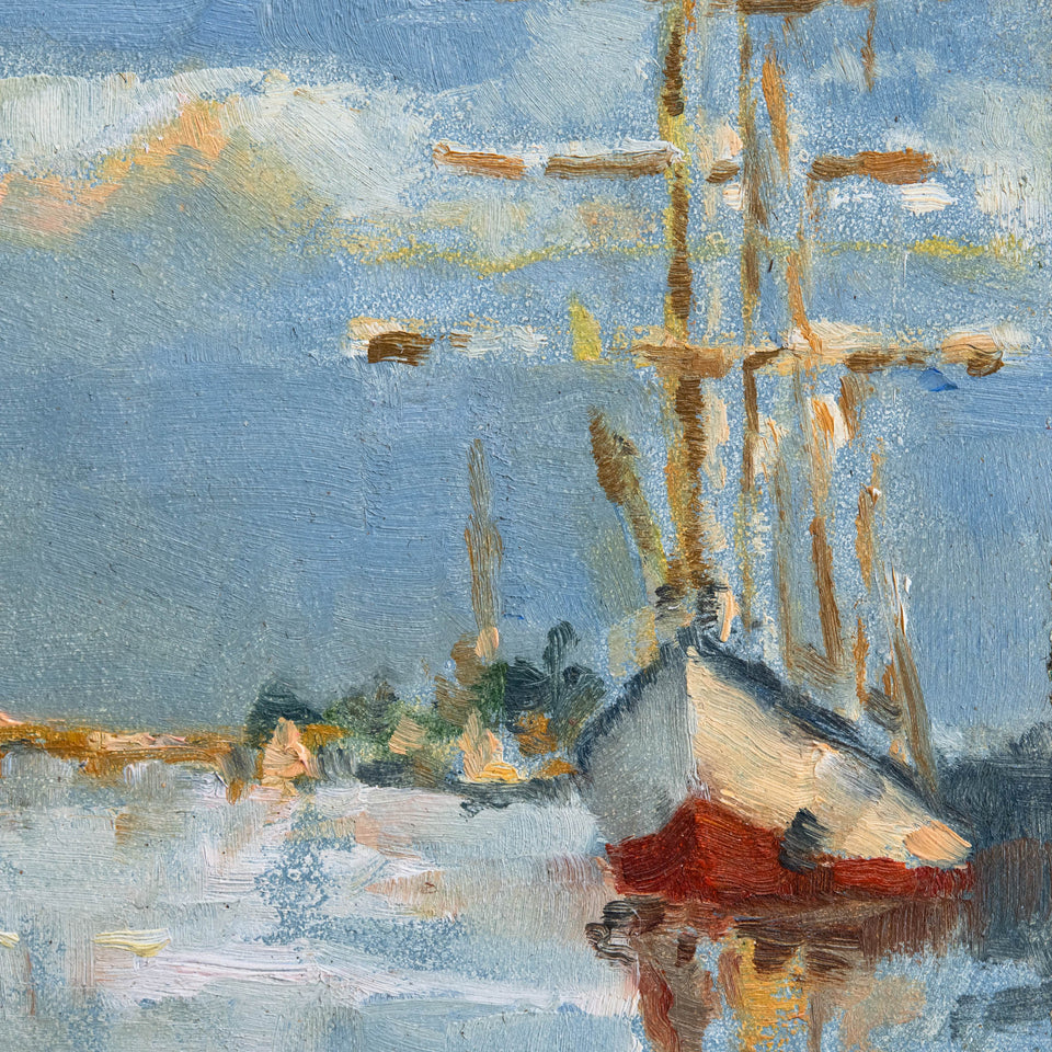 Framed Original Plein Air Painting by Walter Kent: Den Helder, Netherlands 2023
