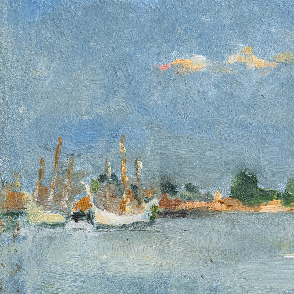 Framed Original Plein Air Painting by Walter Kent: Den Helder, Netherlands 2023