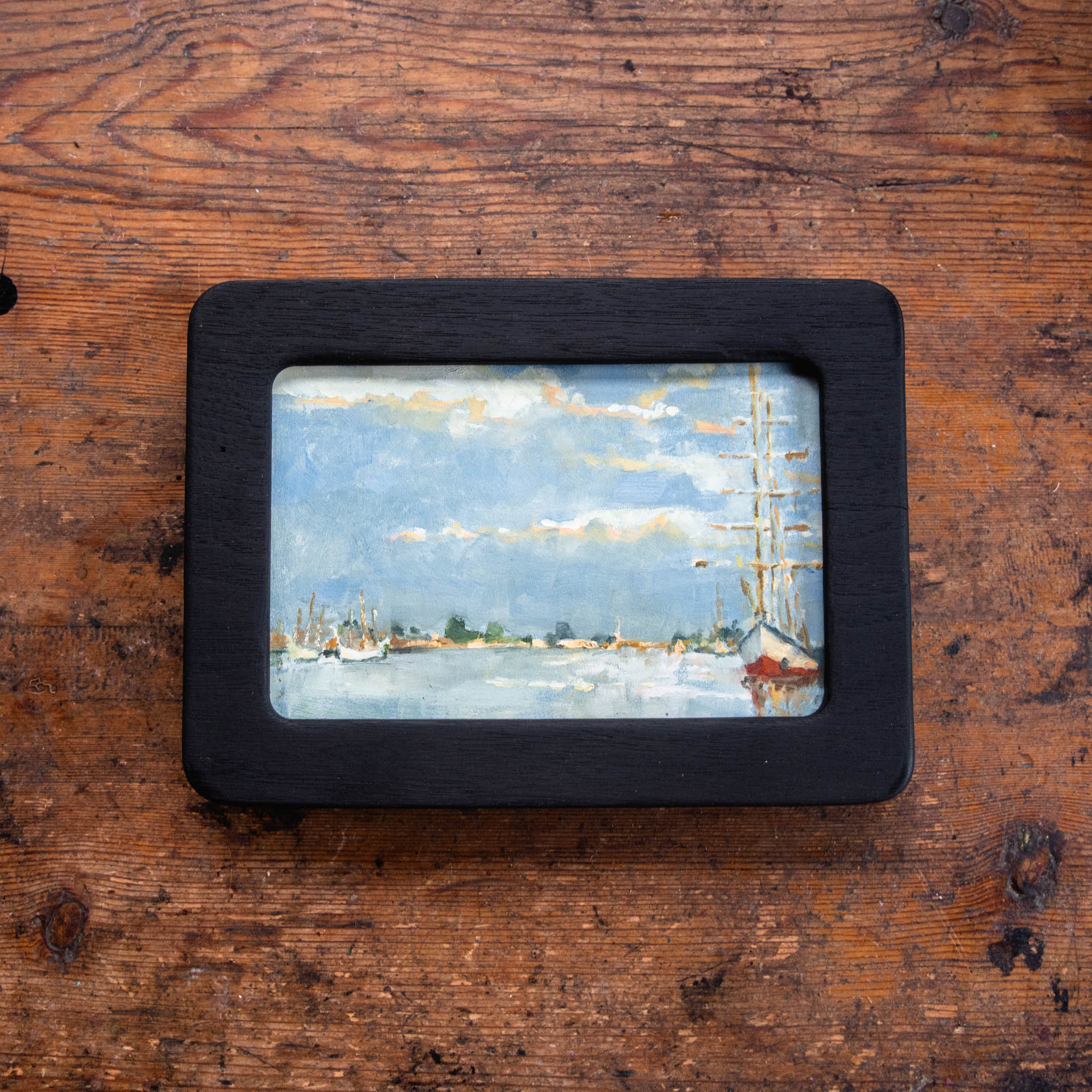Framed Original Plein Air Painting by Walter Kent: Den Helder, Netherlands 2023