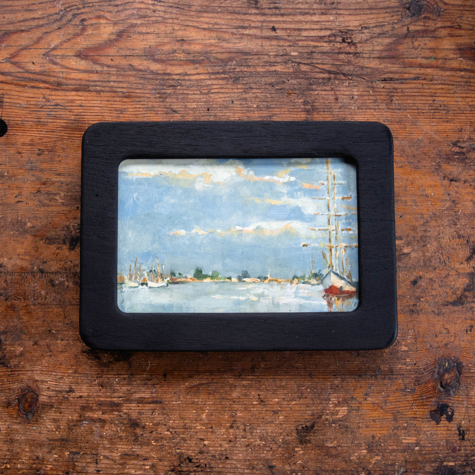 Framed Original Plein Air Painting by Walter Kent: Den Helder, Netherlands 2023