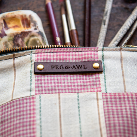 Custom Pouch with Early 1900s Quilt Block: Dottie