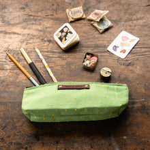 Drafter Pouch with Yellow Fluffy Spots on Green!: Elin