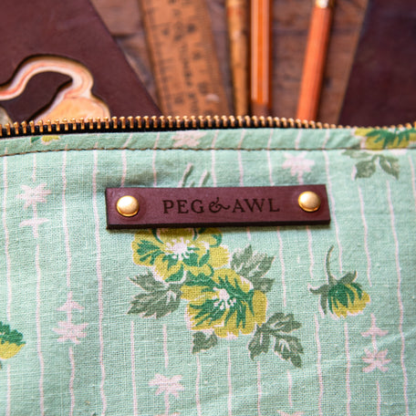 Scholar Pouch with Mid-Century Feedsack: Enki
