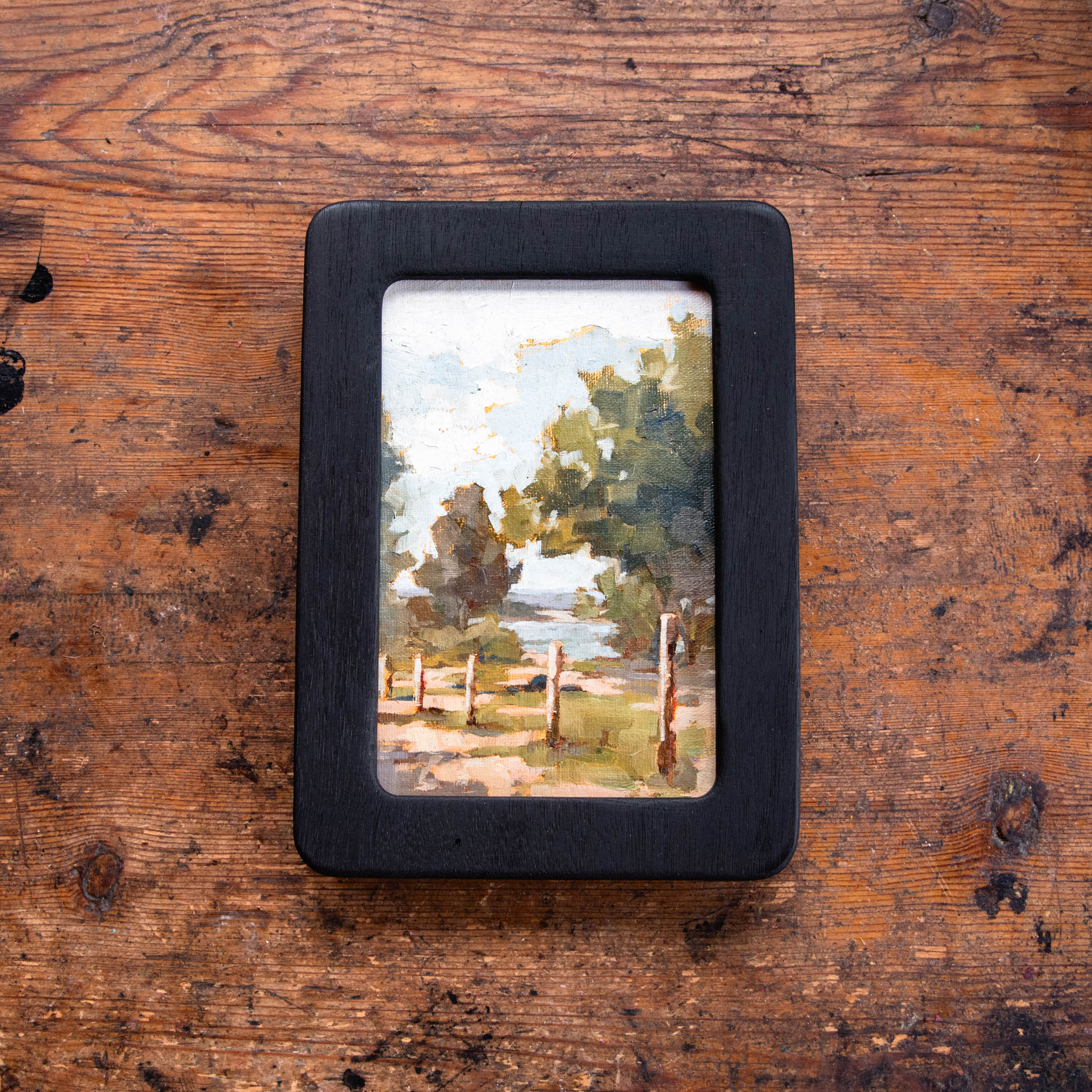 Framed Original Plein Air Painting by Walter Kent: Golden Eagle Campground