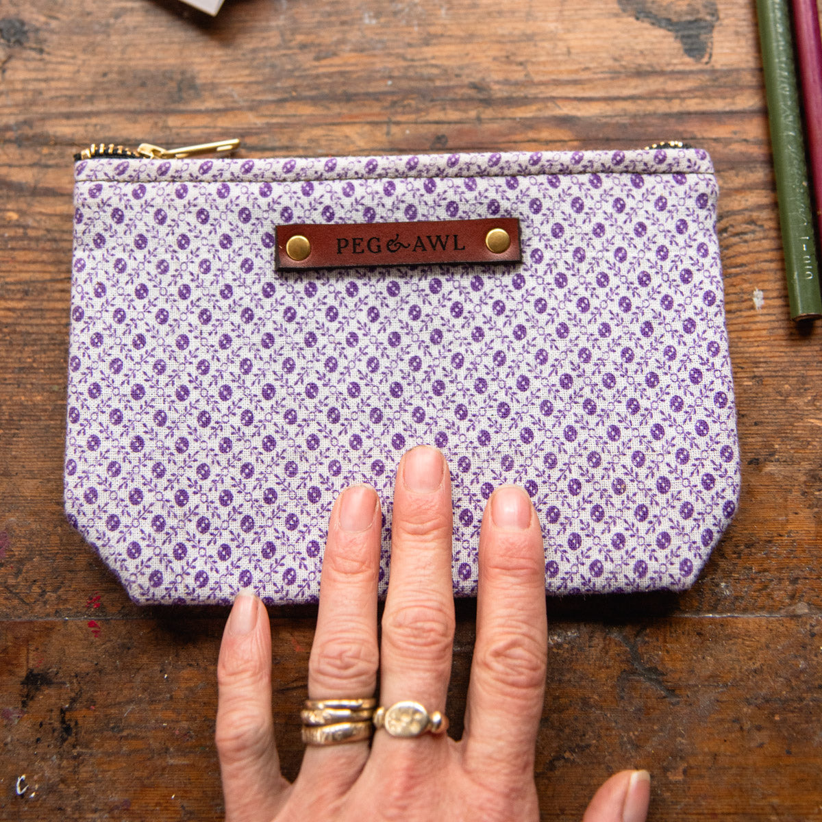 Custom Pouch with Vintage Feedsack: Greta
