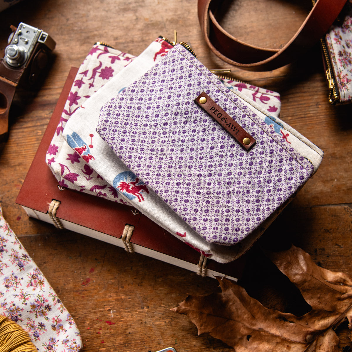 Custom Pouch with Vintage Feedsack: Greta
