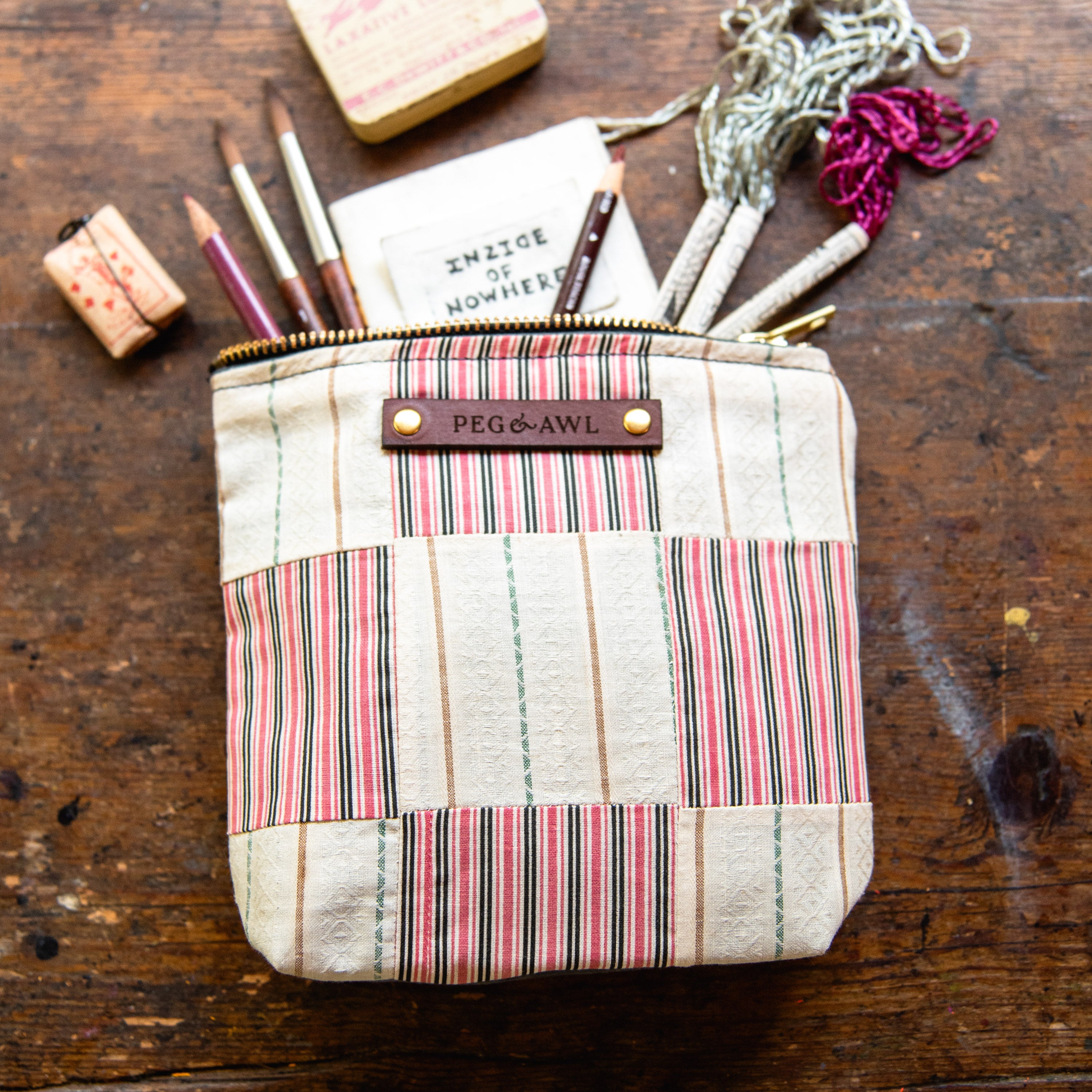 Custom Pouch with Early 1900s Quilt Block: Maddie