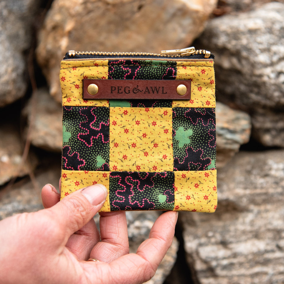 Custom Pouch with Antique Quilt Block: Nellie