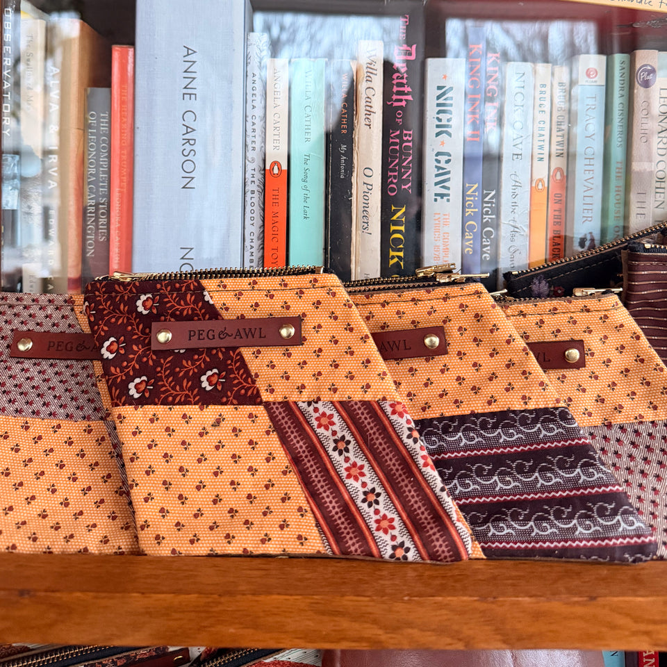 Custom Rhombus Pouch with Late 1800s - Early 1900s Orphan Quilt Block: Libra