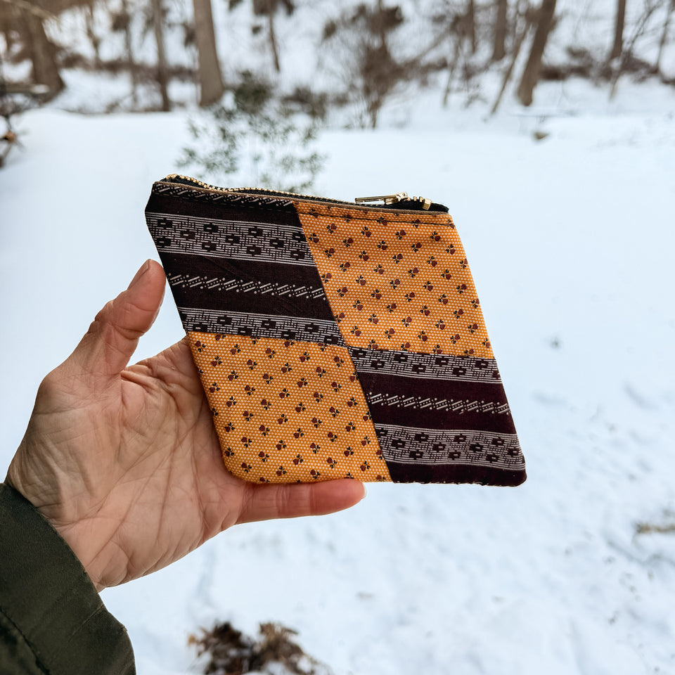 Custom Rhombus Pouch with Late 1800s - Early 1900s Orphan Quilt Block: Libra