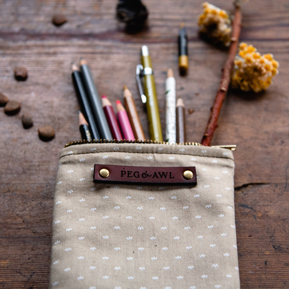 Scribbler Pouch with Vintage 1980s Cotton: Tilly