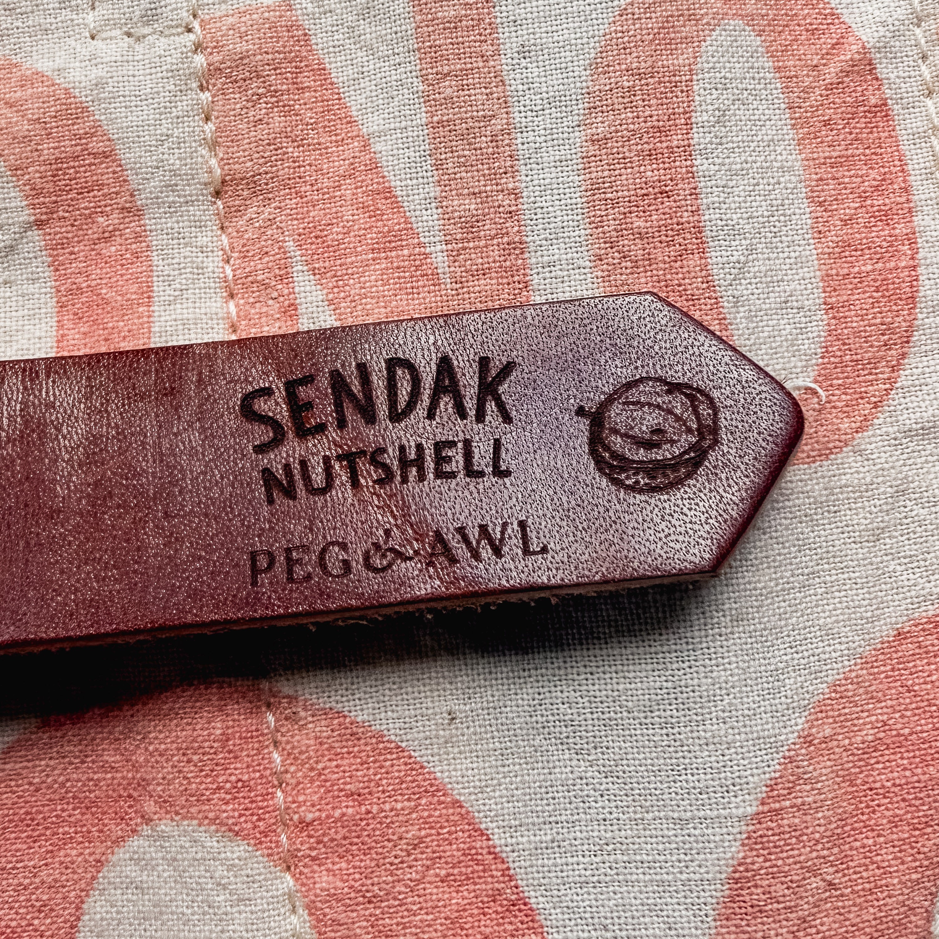 Sendak Nutshell Artist Roll with Vintage Feedsack: Red Letters