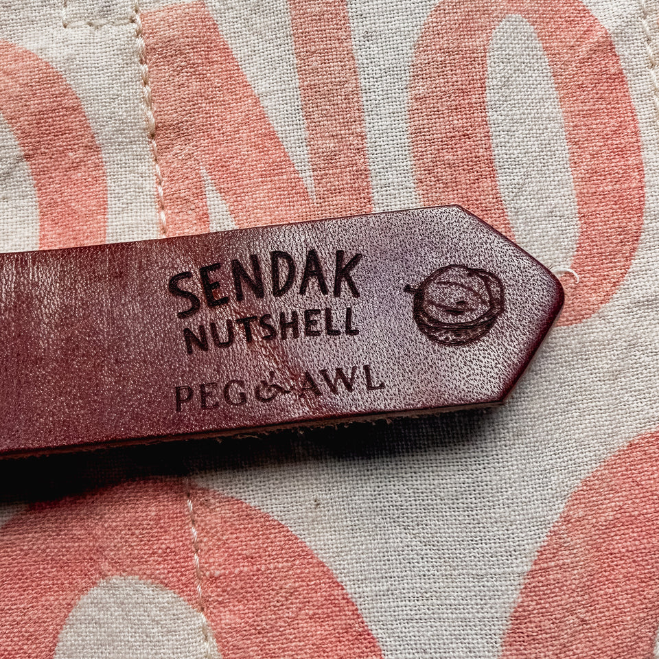 Sendak Nutshell Artist Roll with Vintage Feedsack: Red Letters