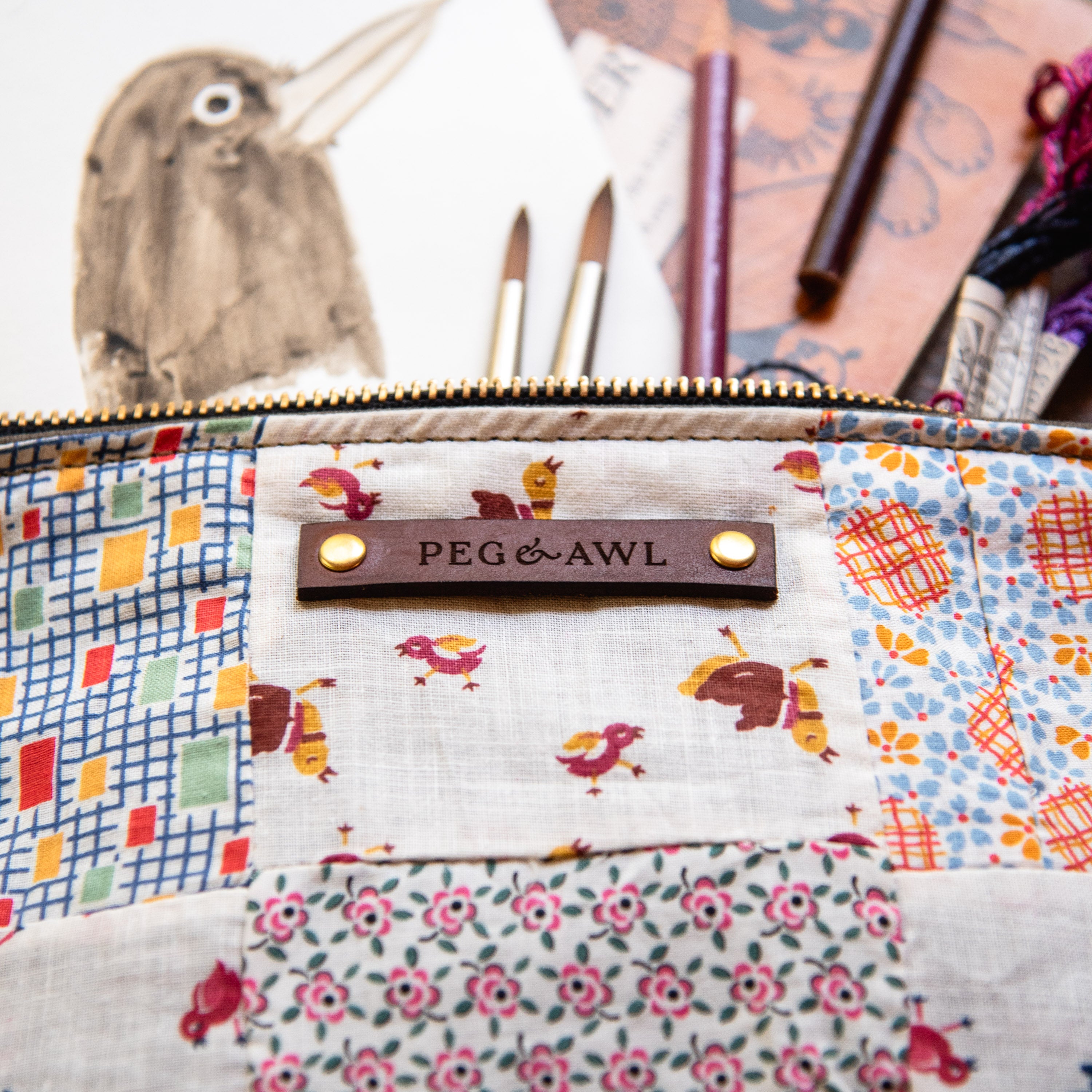 Custom Pouch with Early 1900s Quilt Block: Seamus