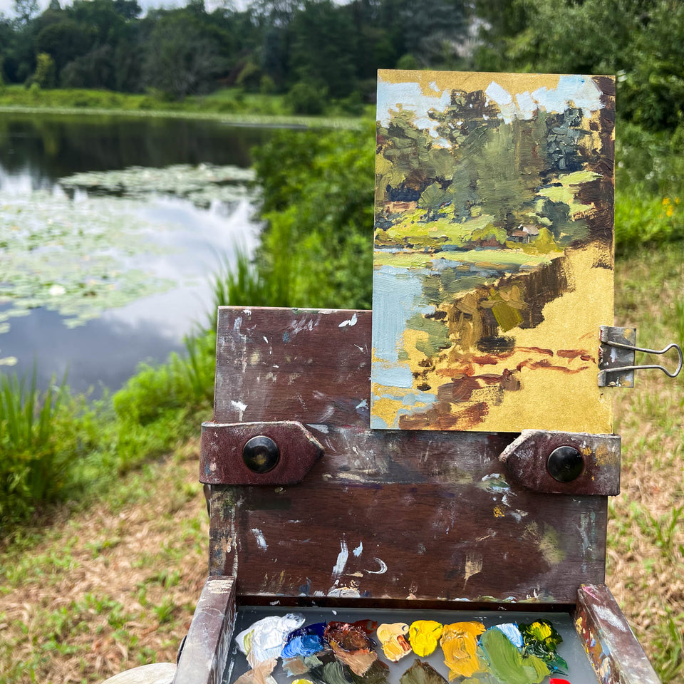 Framed Original Plein Air Painting by Walter Kent: Welkenweir