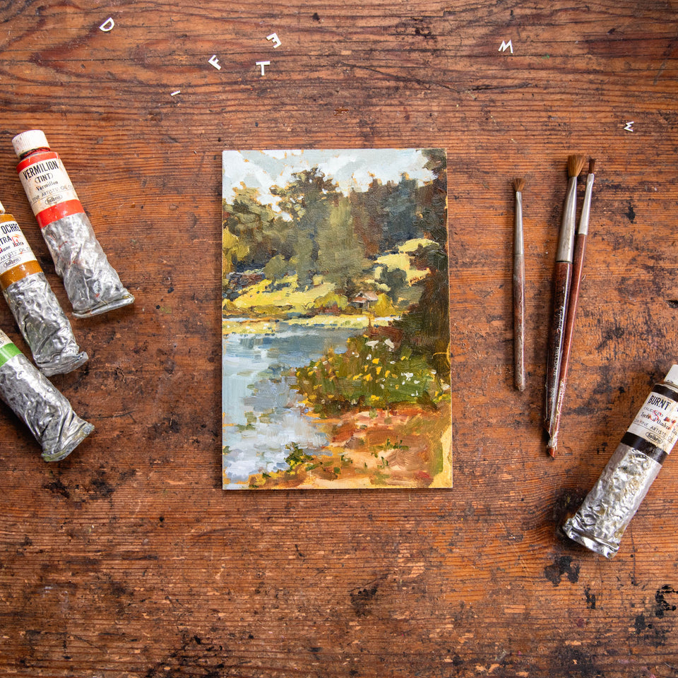 Framed Original Plein Air Painting by Walter Kent: Welkenweir