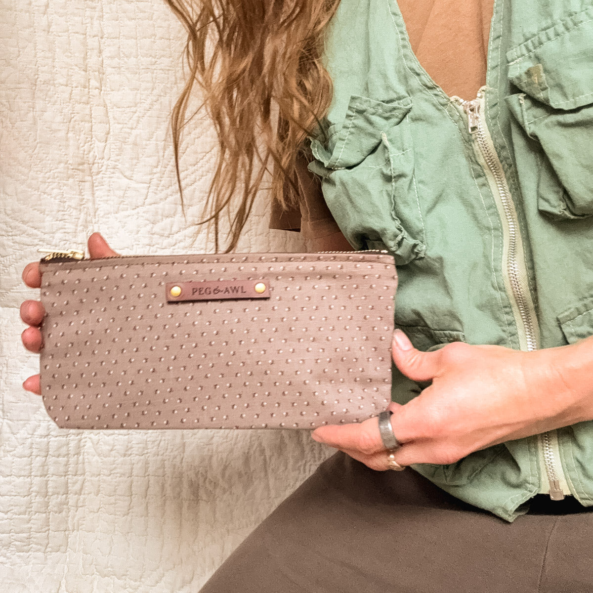Scholar Pouch with Mid-Century Dressmaker’s Fabric: Florence