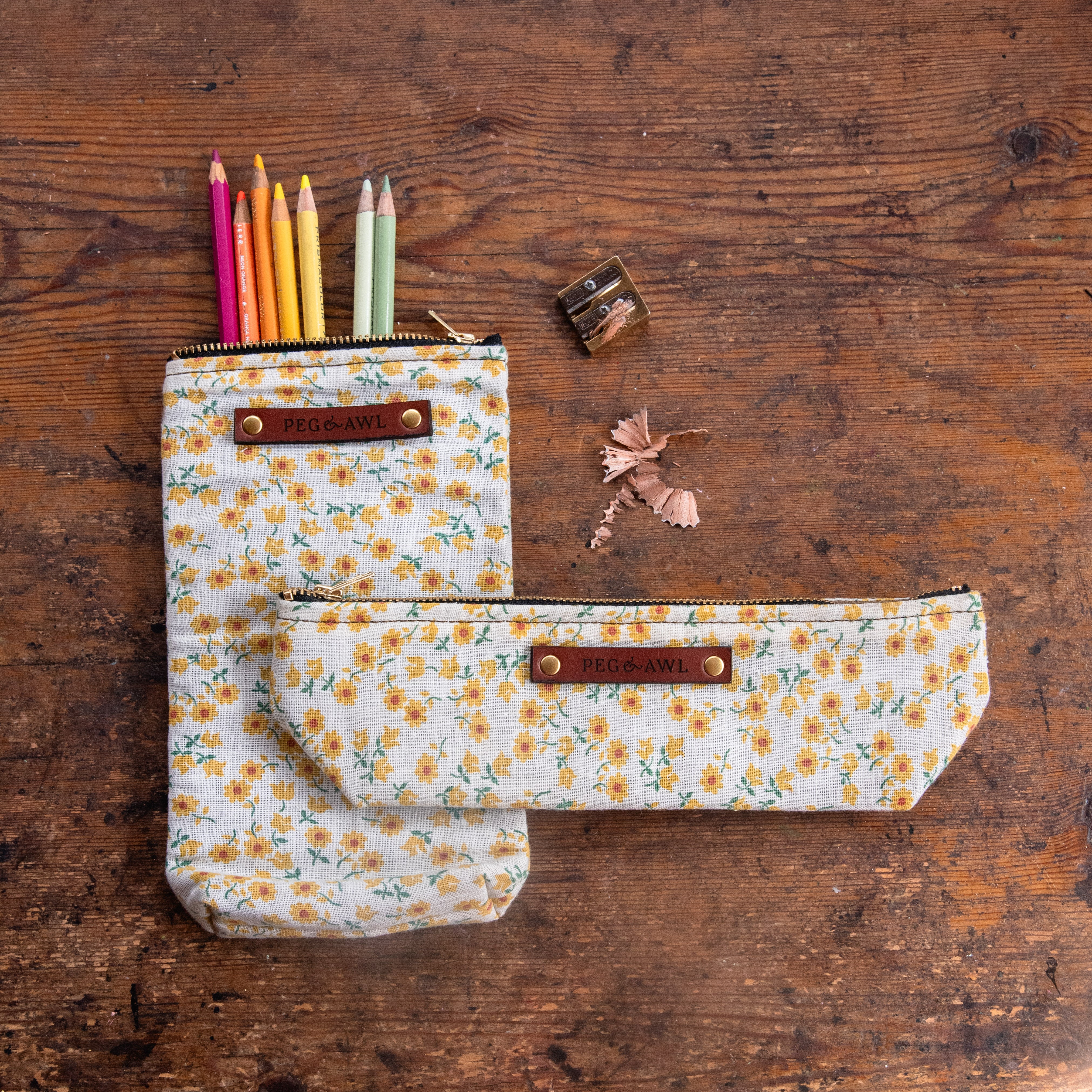 Drafter Pouch with Mid-Century Cotton Floral: Camille