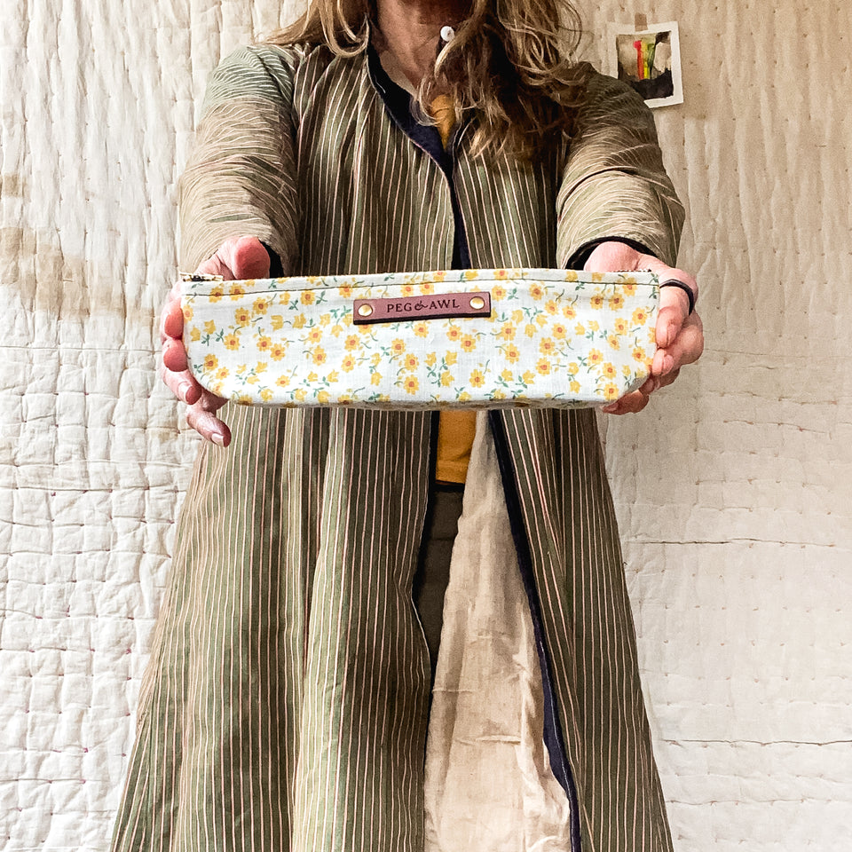 Drafter Pouch with Mid-Century Cotton Floral: Camille