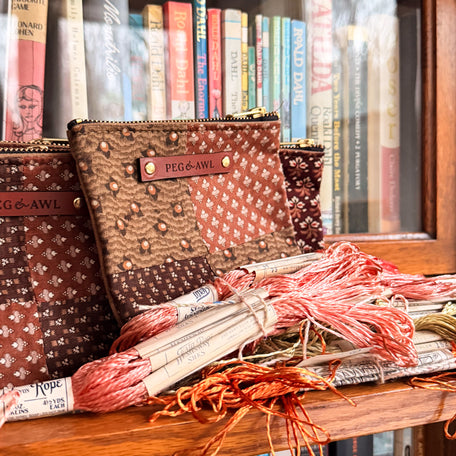 Custom Pouch with Late 1800s - Early 1900s Orphan Quilt Block: Leslie