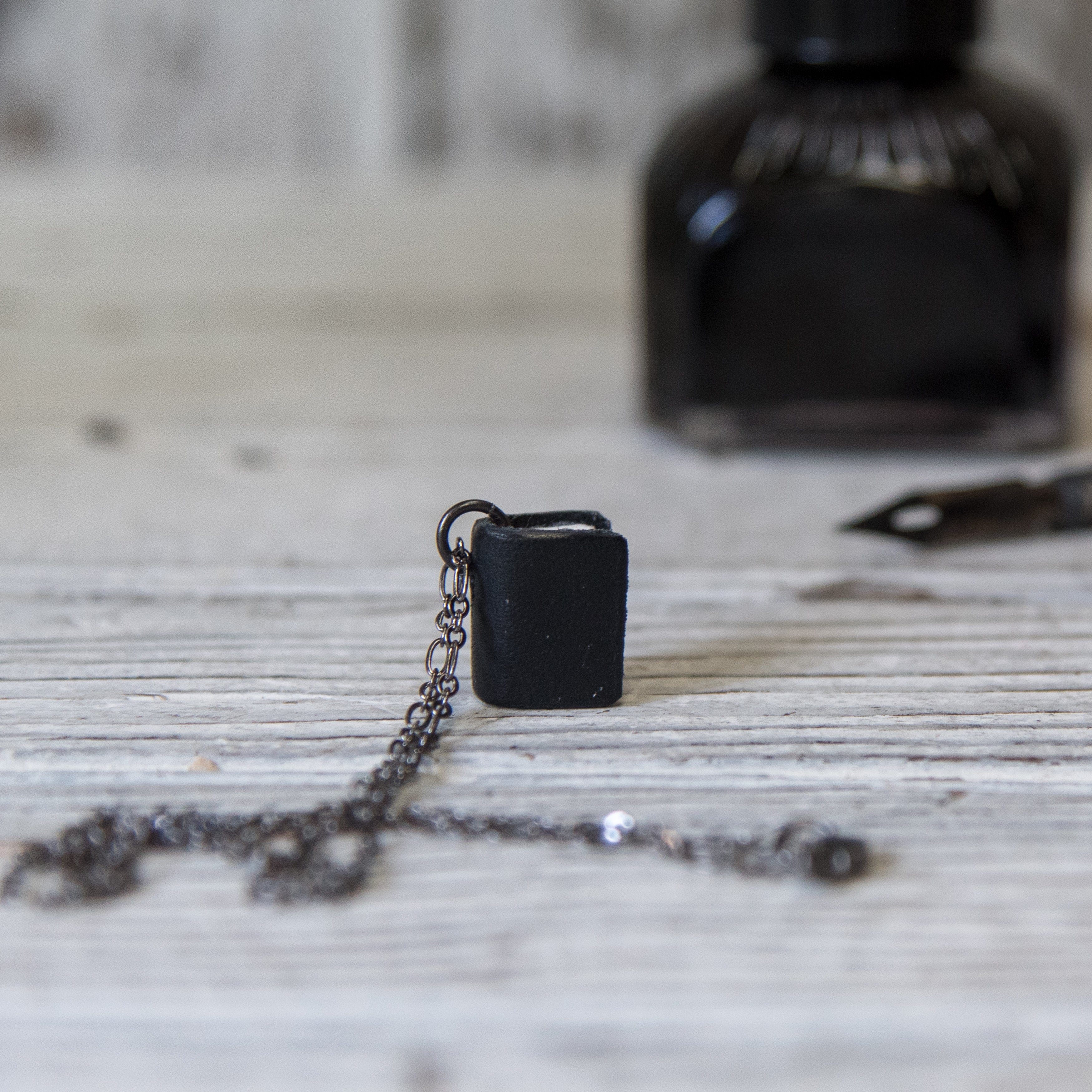 The Jackson Book Necklace (black)