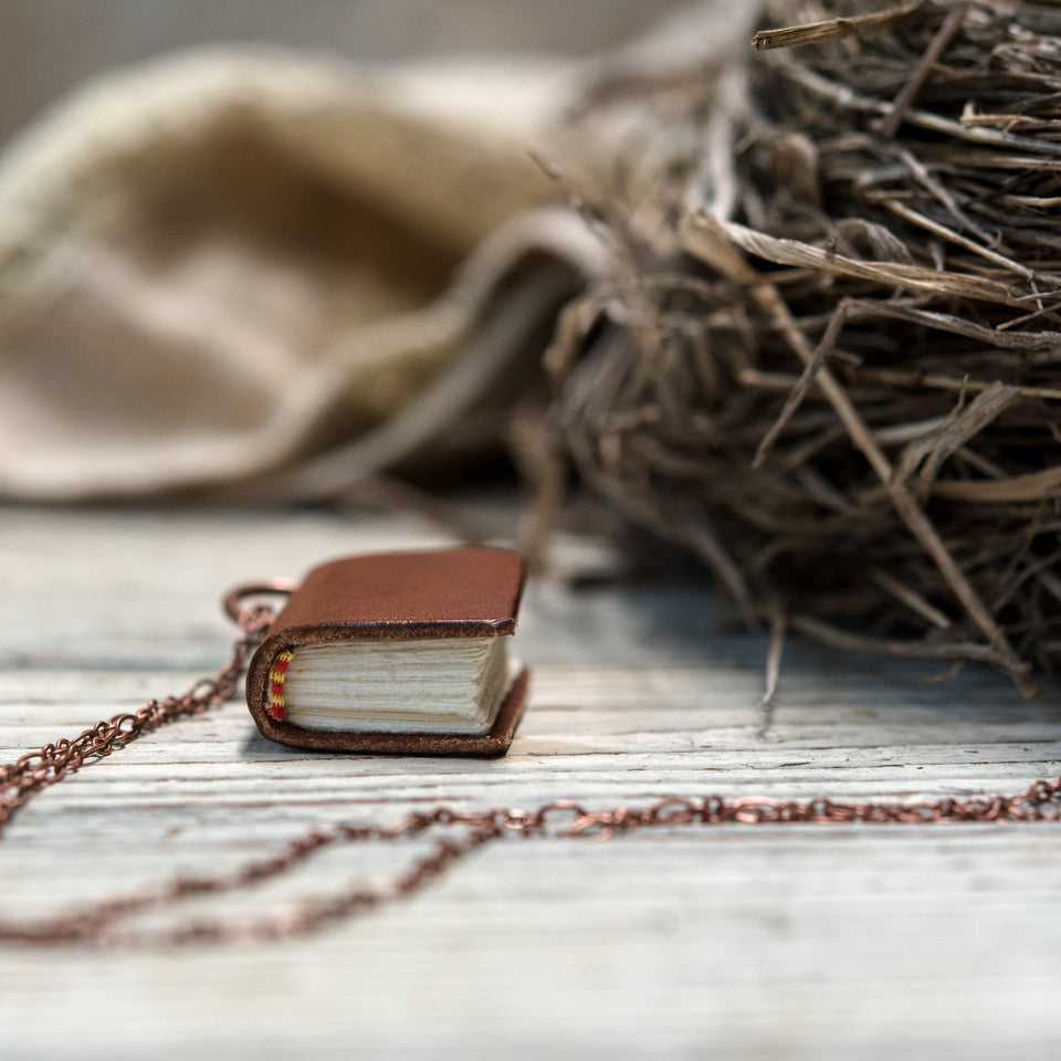 The Harper Book Necklace (brown)