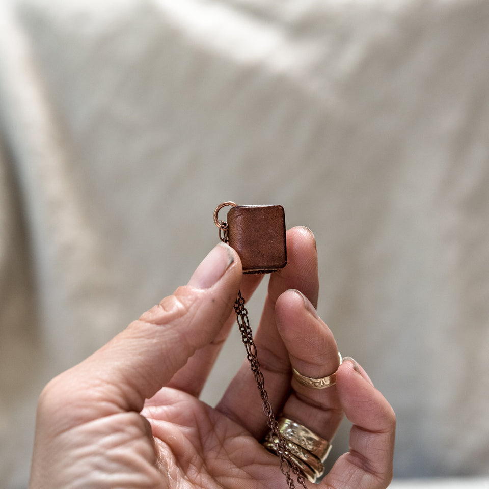 The Harper Book Necklace (brown)