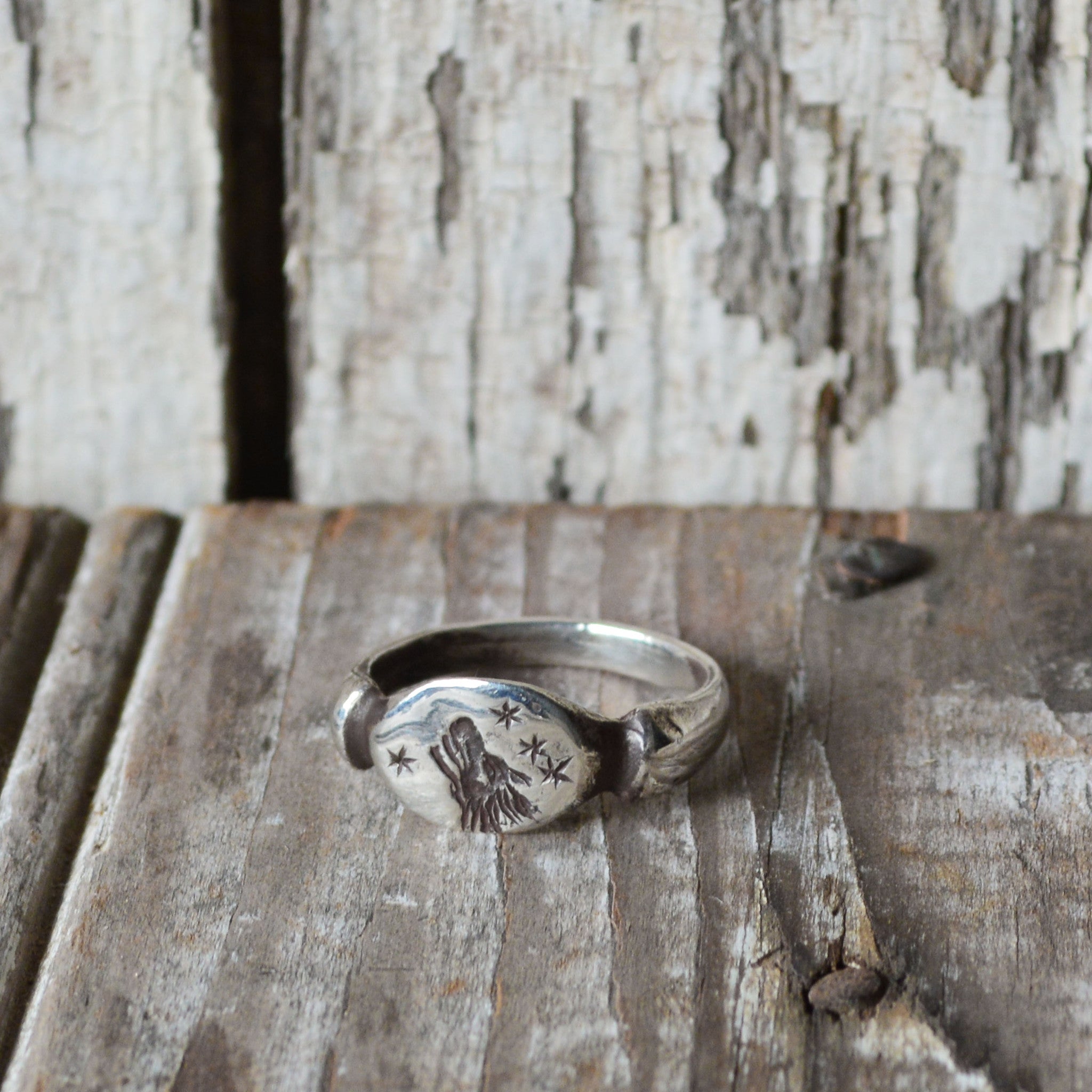 Wolf + Stars Ring